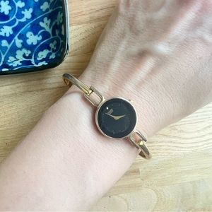 Citizen quartz ladies gold tone hinged bangle dress Watch NEW BATTERY